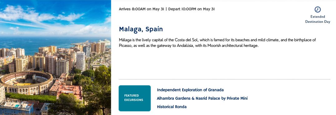 Malaga, Spain Málaga is the lively capital of the Costa del Sol, which is famed for its beaches and mild climate, and the birthplace of Picasso, as well as the gateway to Andalusia, with its Moorish architectural heritage.